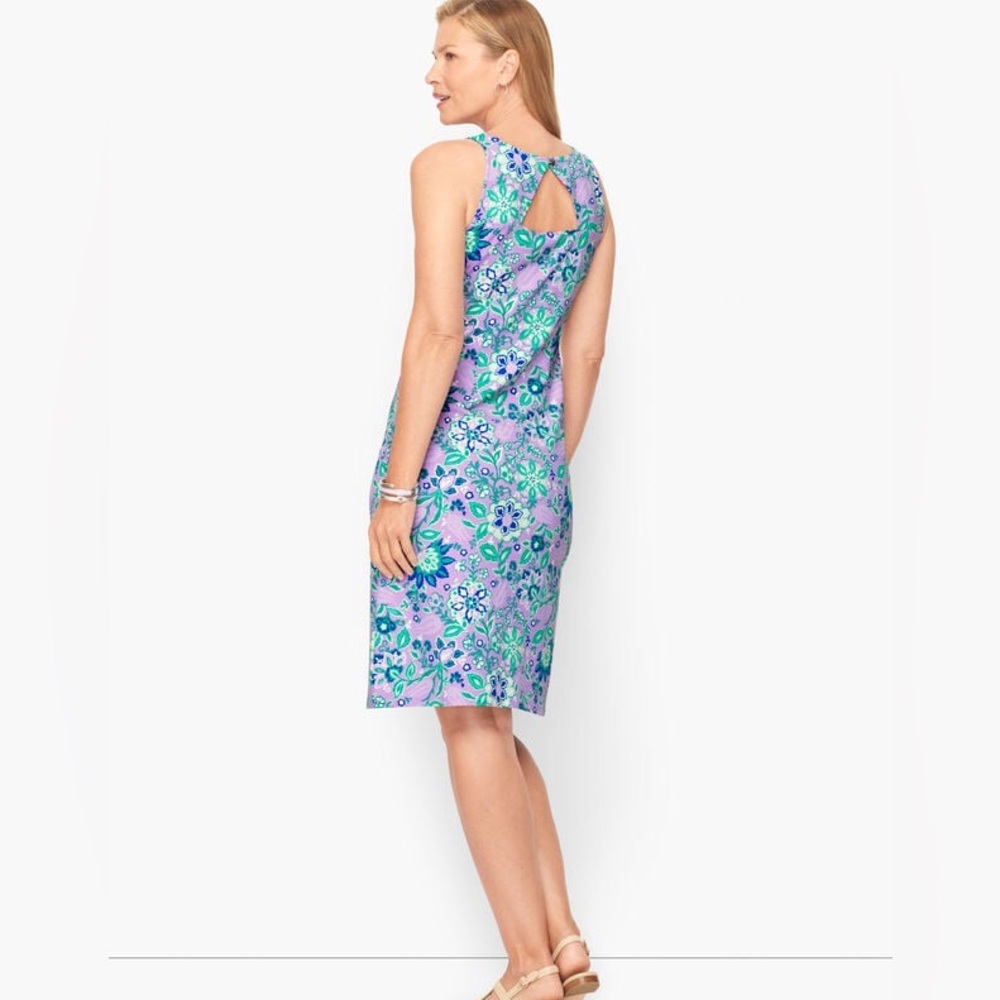 TALBOTS EFFORTLESS JERSEY SHIFT DRESS - FLORAL - Picture 2 of 4